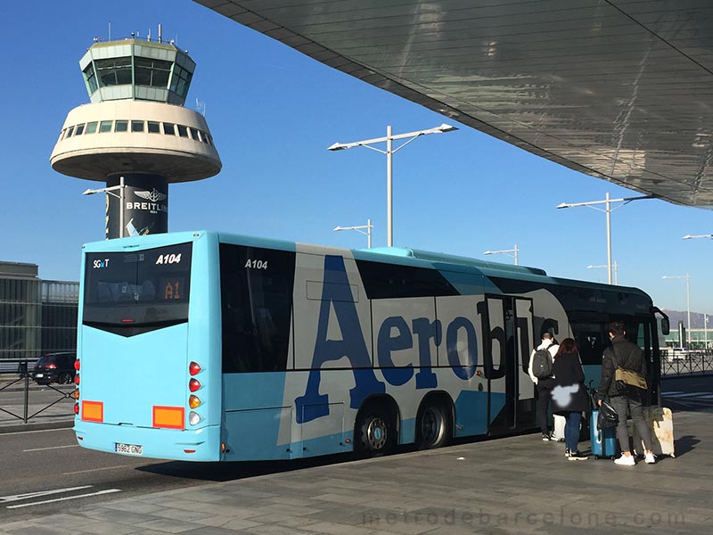 From Barcelona airport to city centre by bus