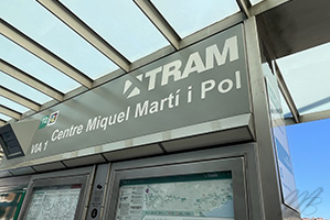 tram Centre Miquel Marti Pol Barcelona stop