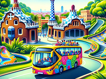 turistic bus in Barcelona