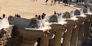 Barcelona park Guell Undulating Bench