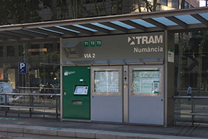 tram Numancià Barcelona stop