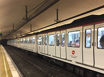 Barcelona Gracia district metro station