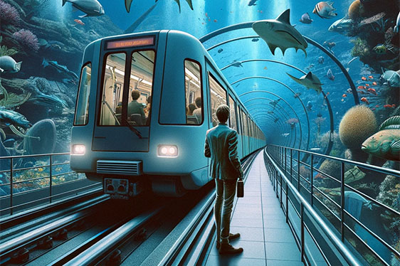 Barcelona aquarium metro