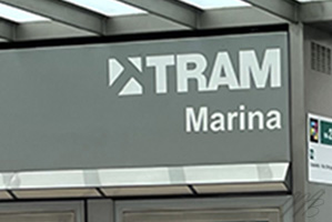 Barcelona tram Marina