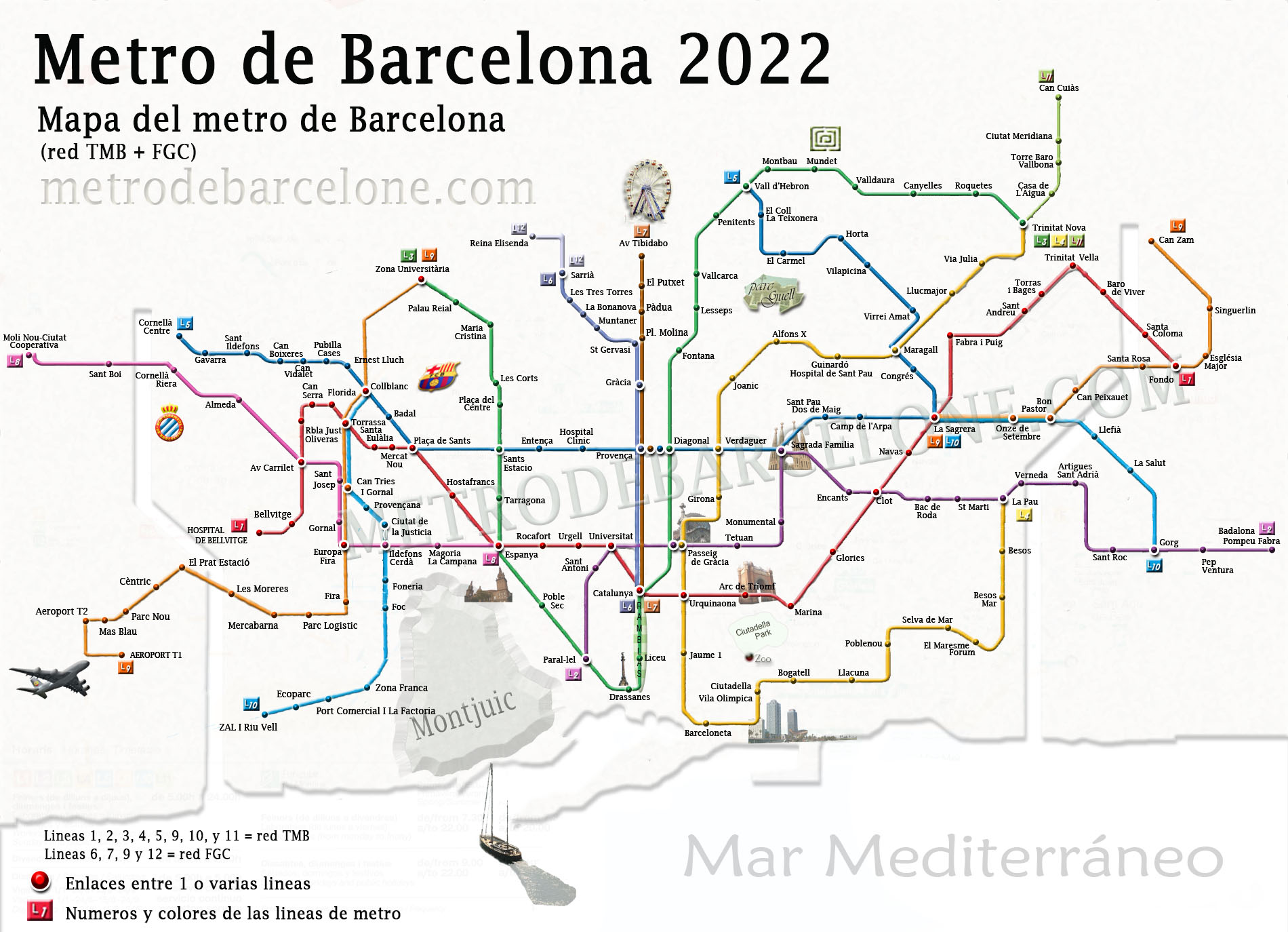 Mapa Metro Barcelona Mapa Metro Barcelona Imprimible Con Monumentos ...