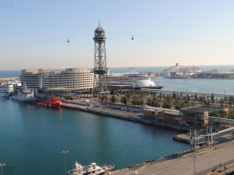 vue sur Barcelone depuis les Golondrinas