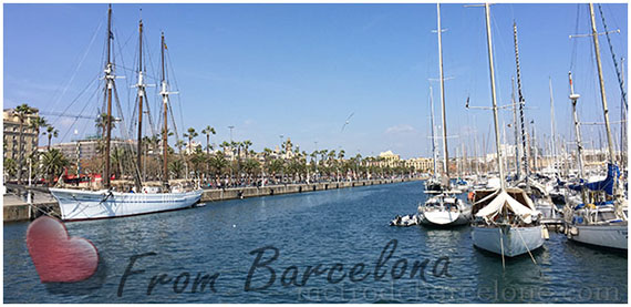 barcelona port Vell postcards