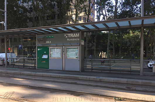 arrêt de tram numancia Barcelone