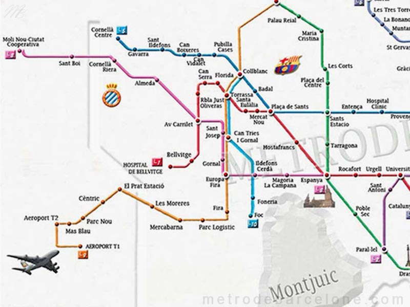 Barcelone métro plan